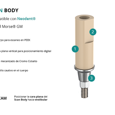 Poste de escaneo ( scan body) Compatible Con Neodent® y Grand Morse®